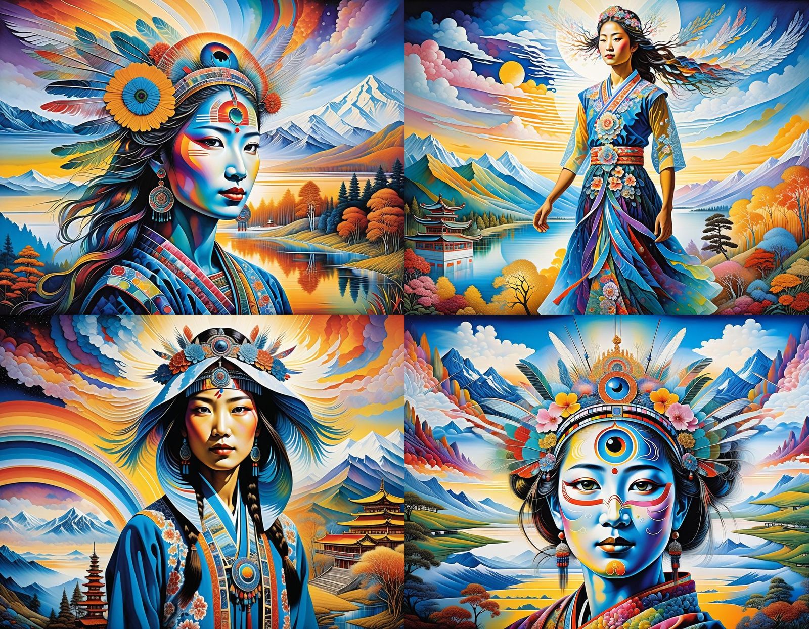 Siberian Princess Portrait with Kandinsky Art