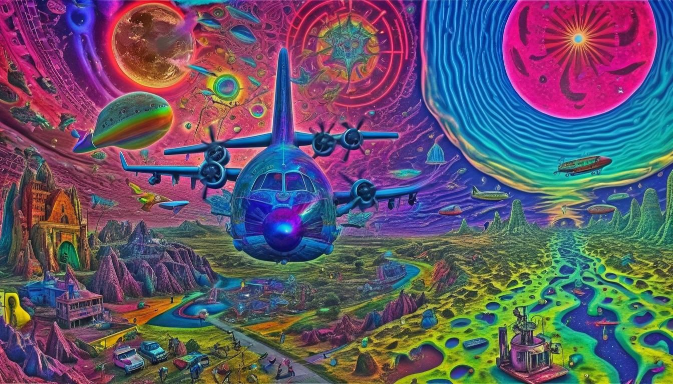 Psychedelic Surrealism in Vivid Fluorescent Colors