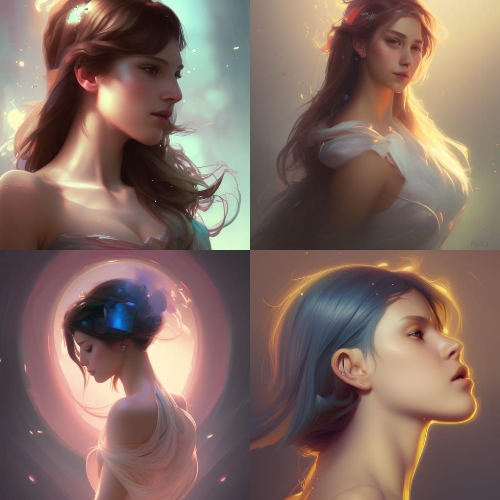 Fantasy Girl Portrait in Hyperdetailed Digital Art