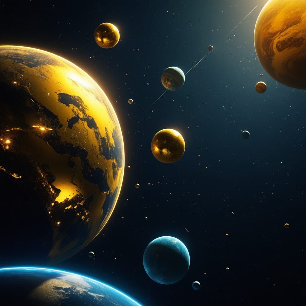 Golden Exoplanets in Cosmic Space