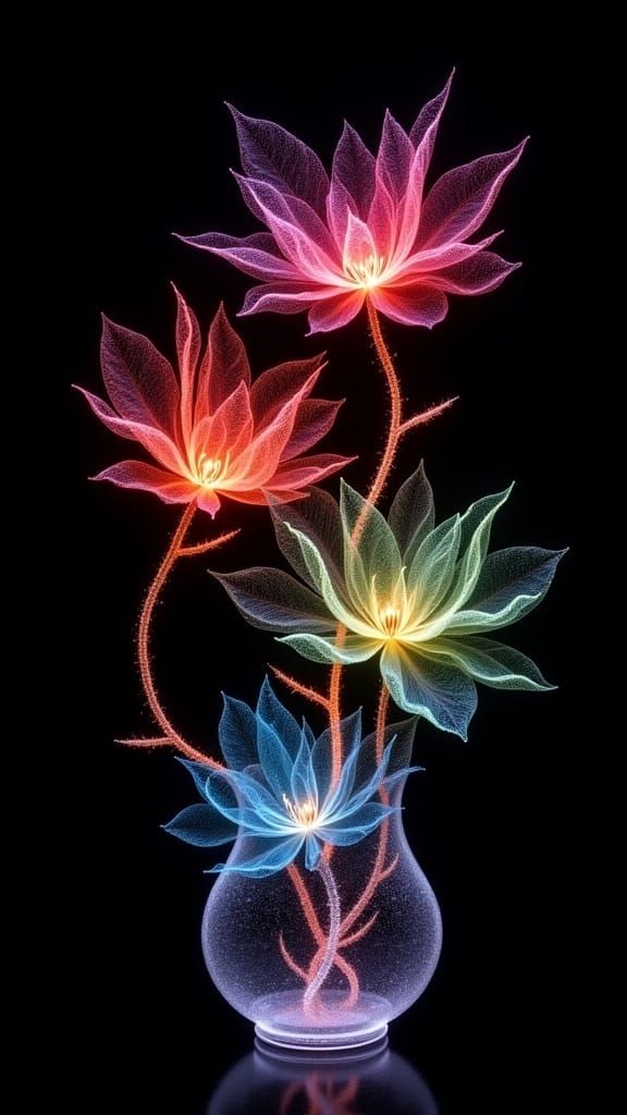 <lora:sparklycism:1.0> Rice paper cut-out of a bouquet of tr...