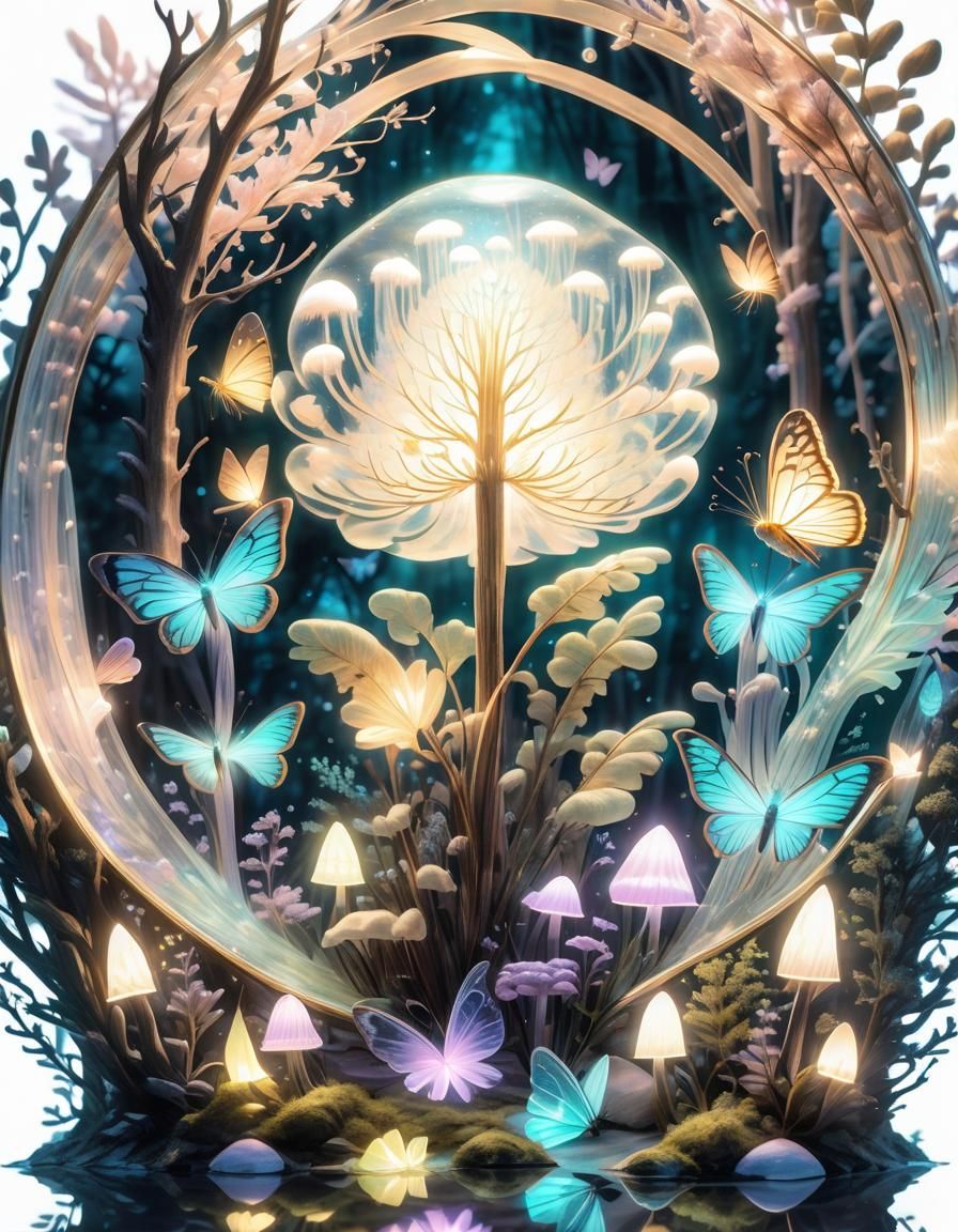 Bioluminescent Fairy Forest at Night in Ultra-HD