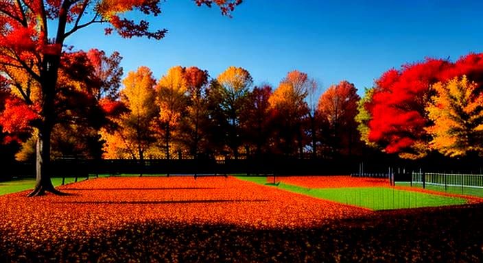 Autumn Dog Park Scene
