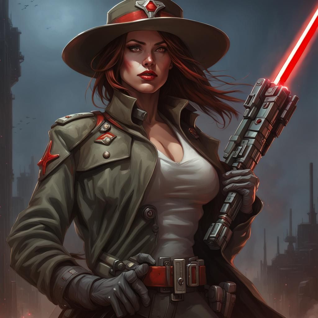 Astra Militarum Commander with her Lasgun