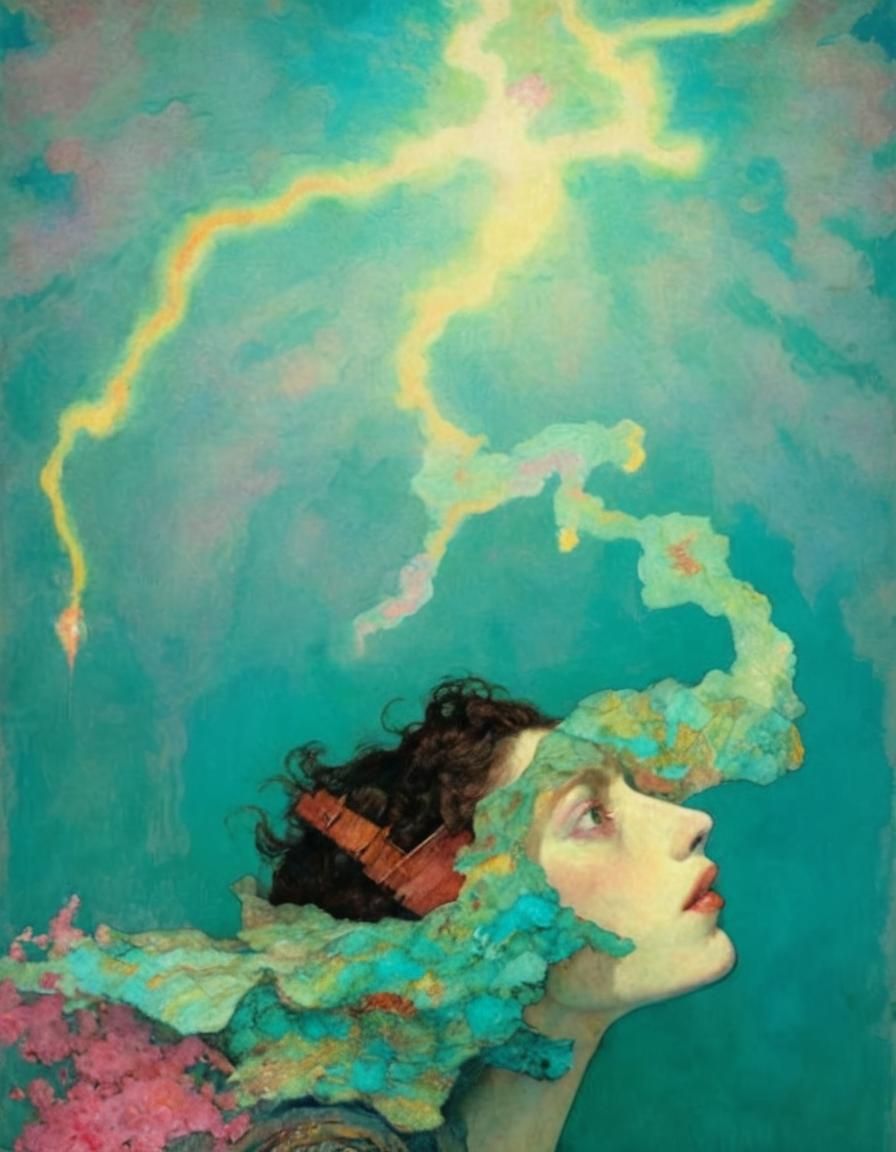 Lightning Strike in a Surreal Art Style