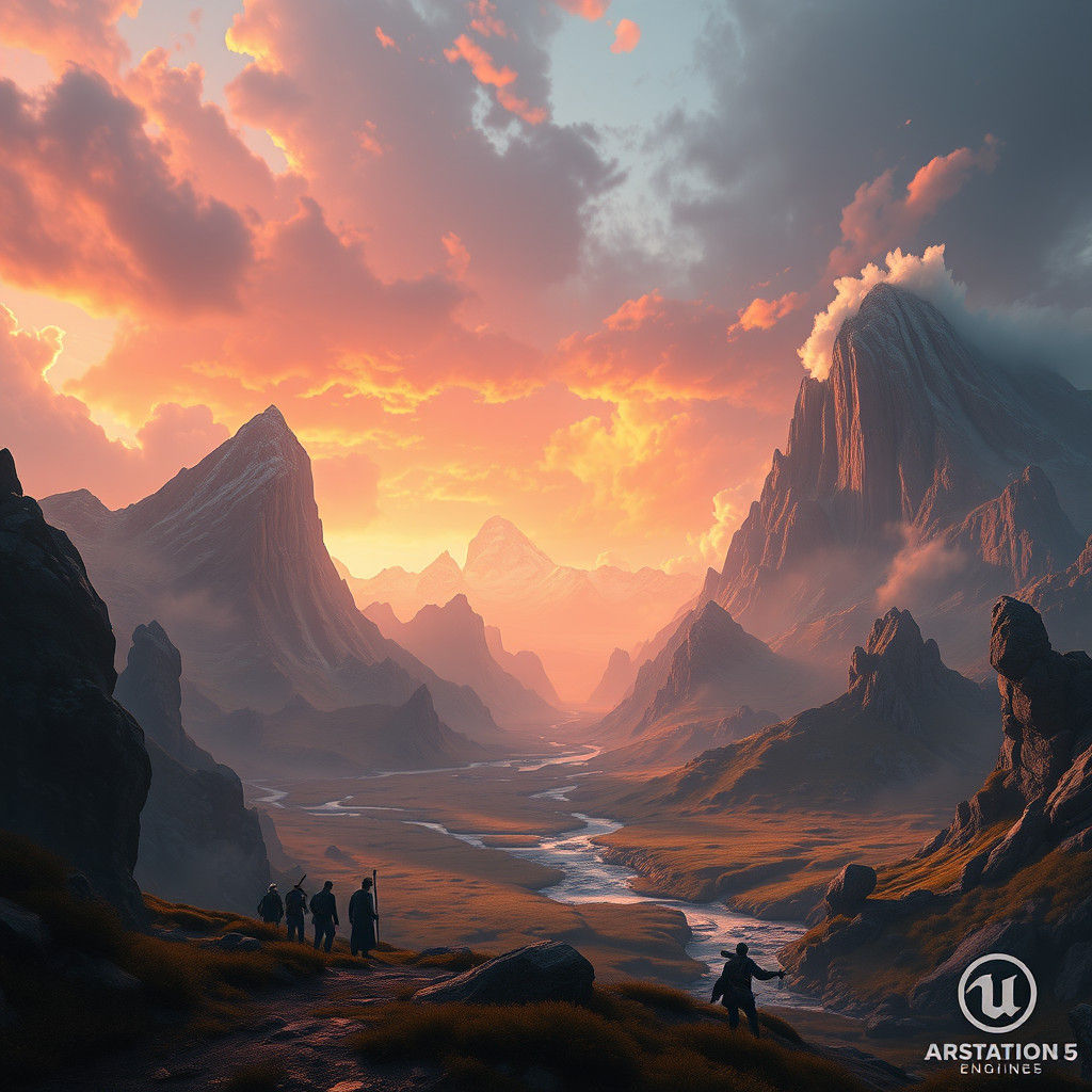 Fantastical Landscape Matte Painting in Deep Color