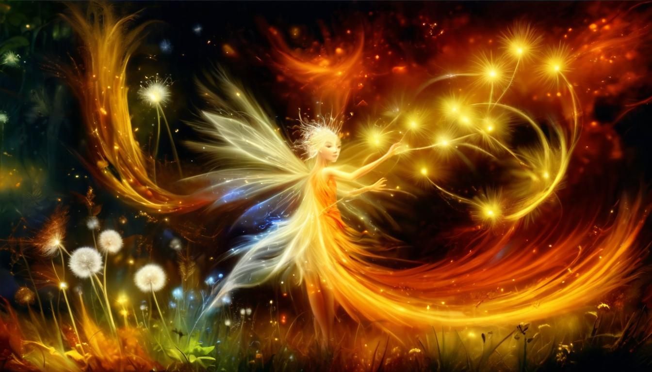 Dandelion Fairy Transformation in a Primordial Forest