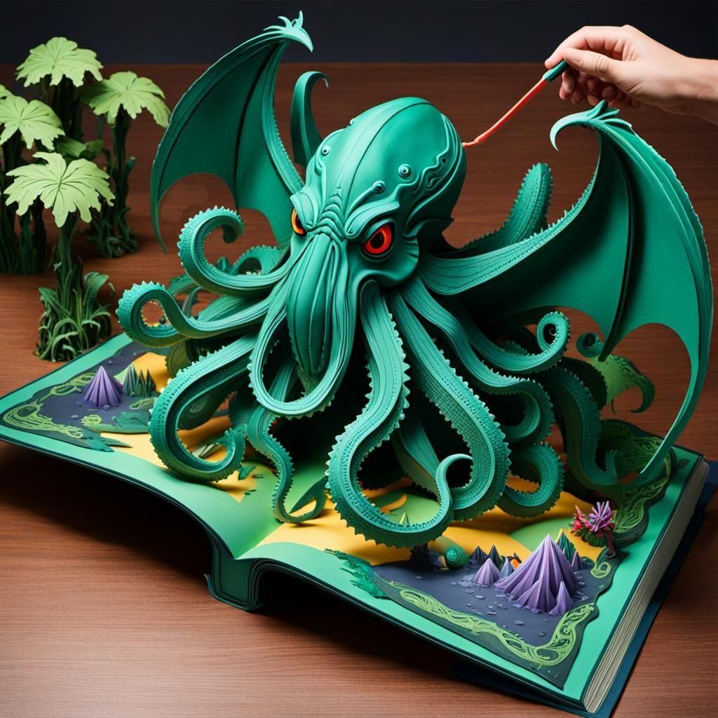 Cthulhu pop-up model