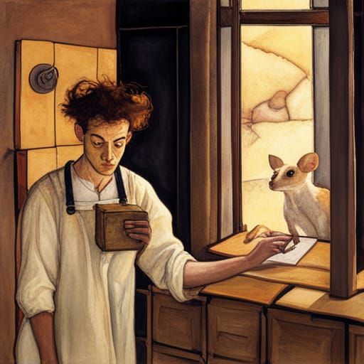 Mouse and Cheese Inspired by the Old Masters