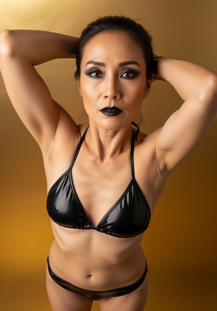 Photorealistic Portrait of a Thai Woman in Rubber Bikini