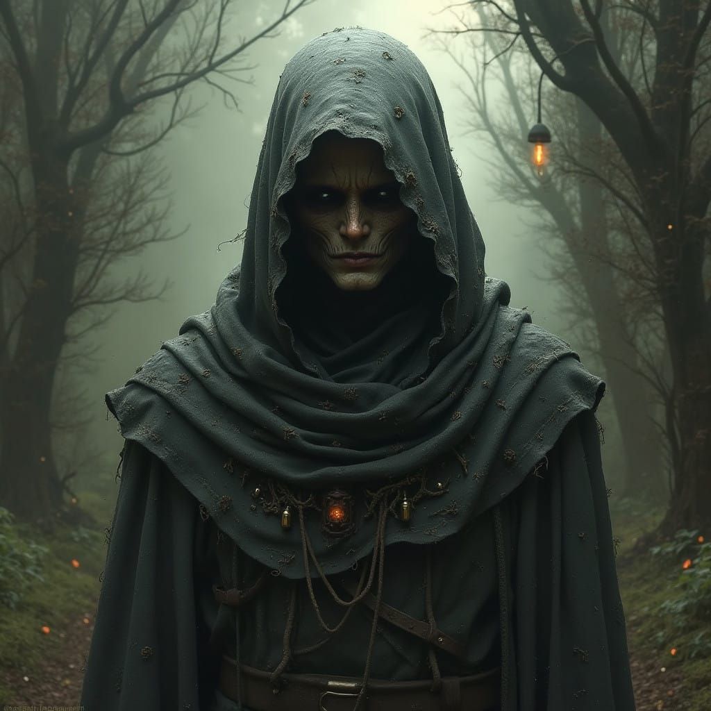 Dark Fantasy Landscape in Oil Painting Style