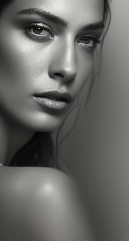 Striking Portrait of a Young Woman in Hyperrealism