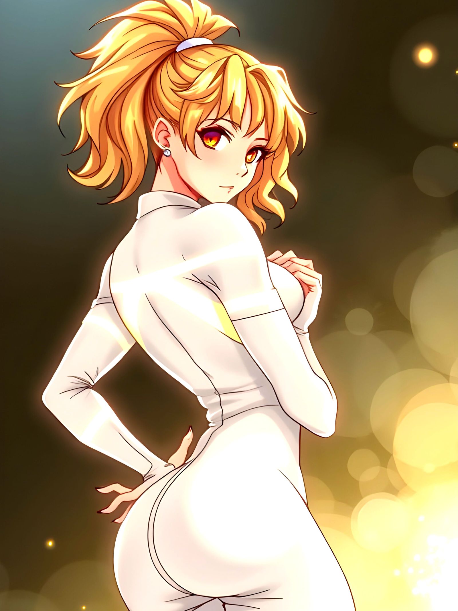 Anime-Inspired Goddess in Glowing White Attire