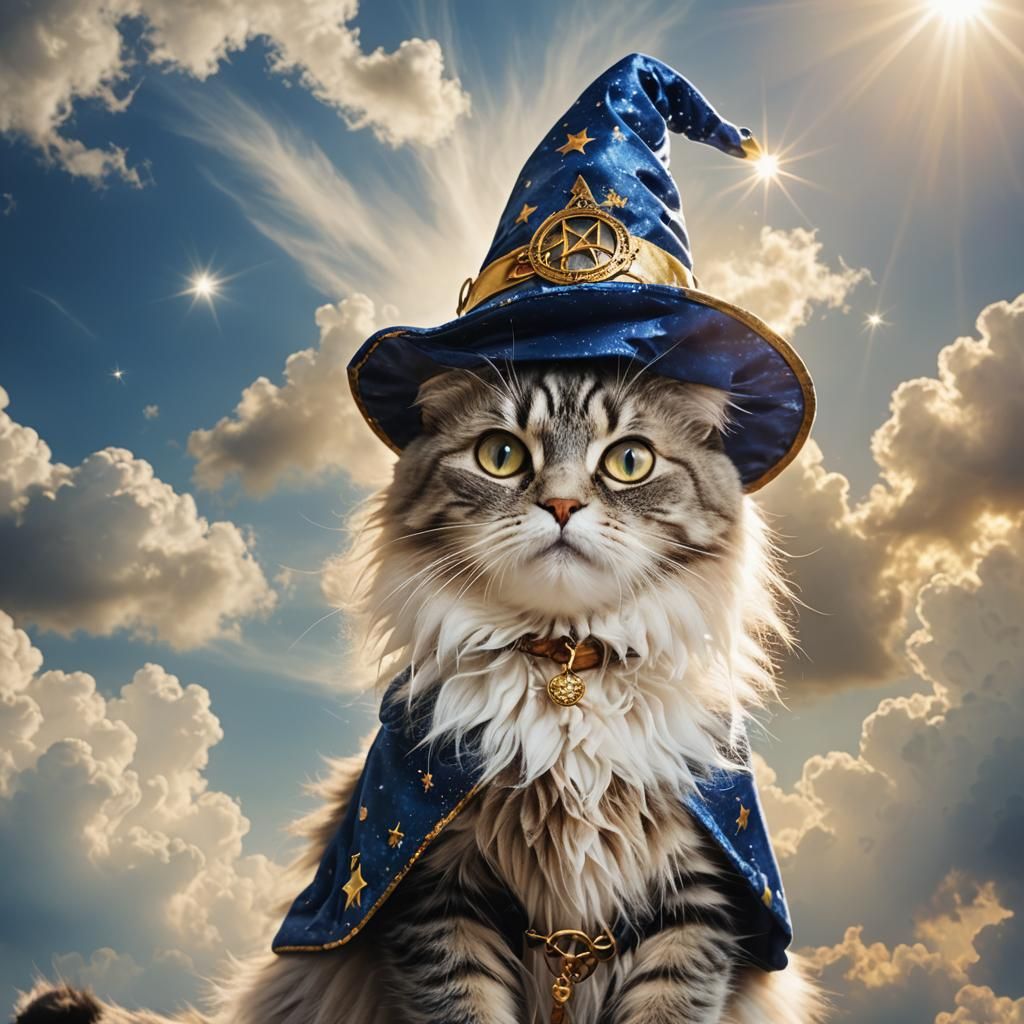 Cat Wizard Costume in Divine Light