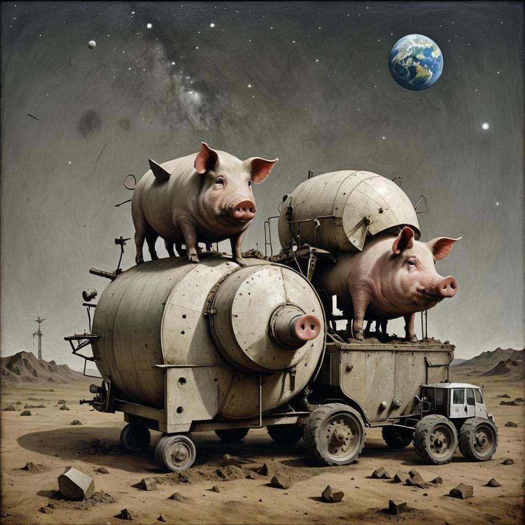 Pigs and Concrete Mixers in Space: Surreal Art