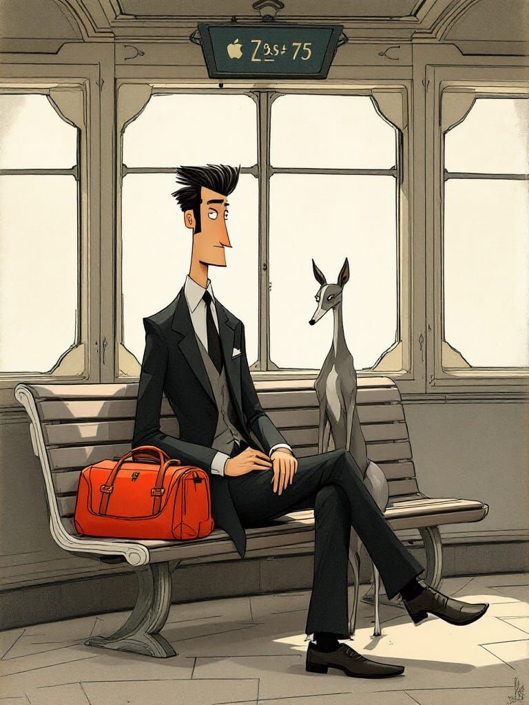Angular Gentleman Exudes Elegance in Train Station
