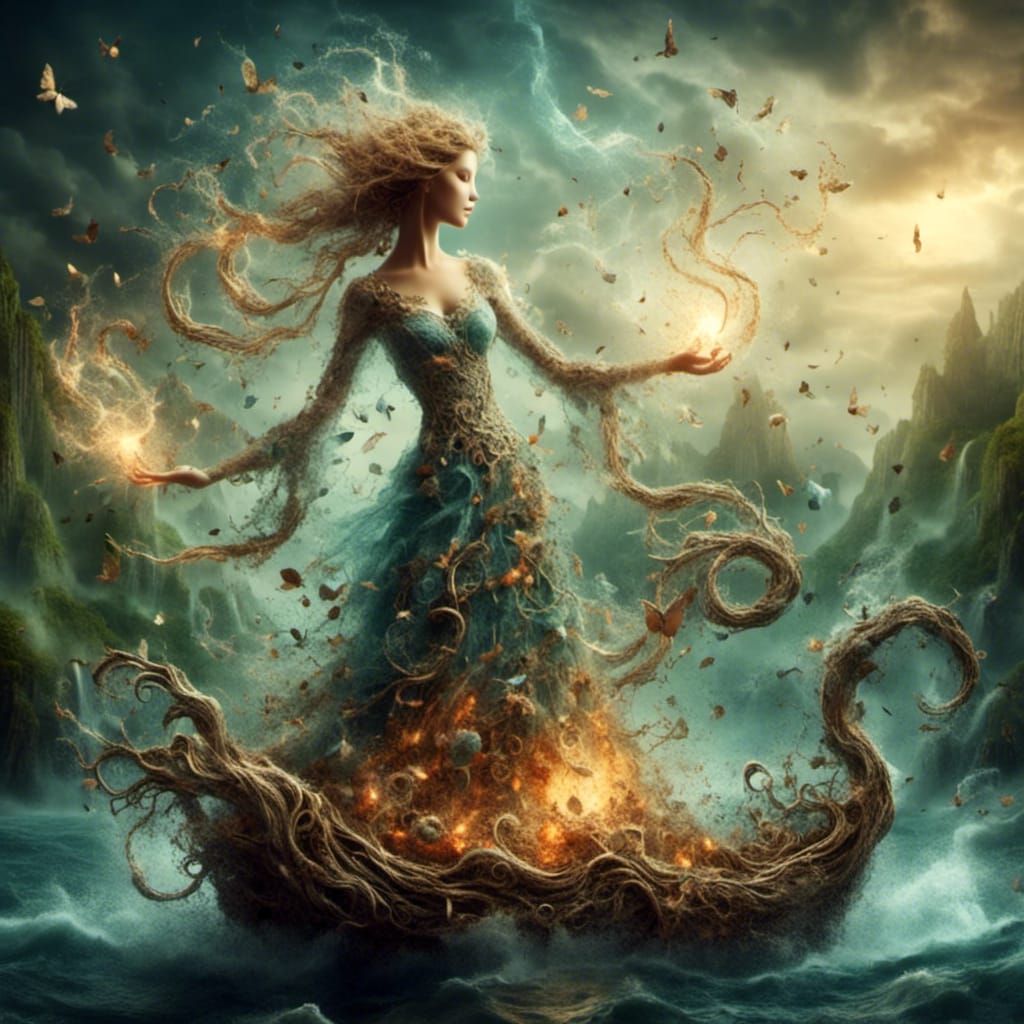 Abstract Spark of Madness with Earthy Fluidity