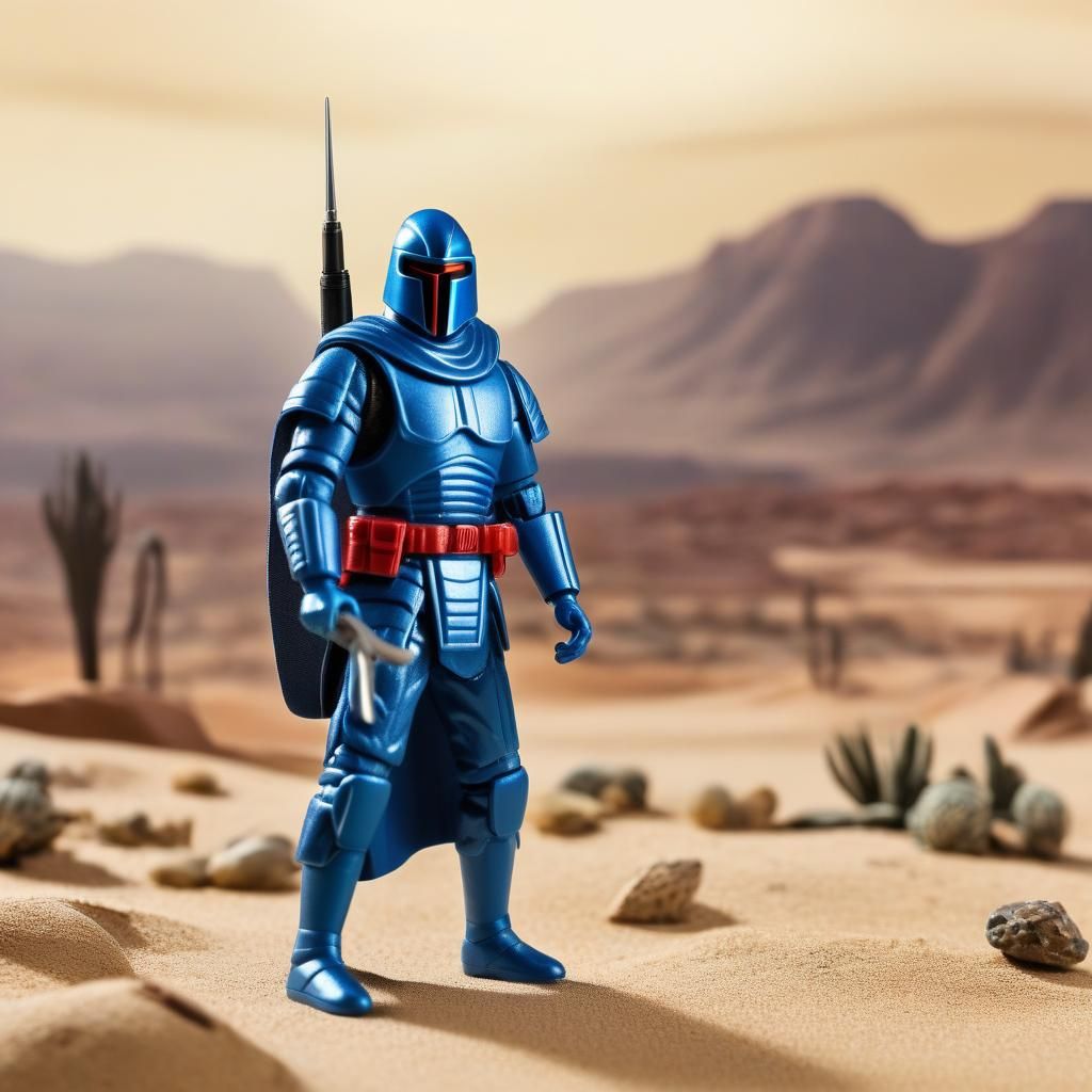Action Figure Fight in Desert Landscape