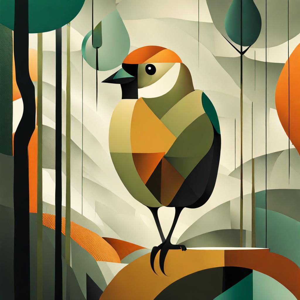 Cubist Double Exposure: Courage and Fear