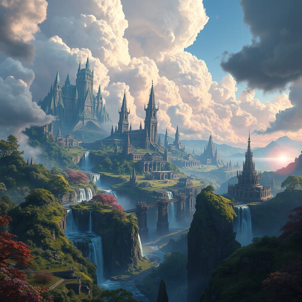 Lush Fantasy Realm in Ethereal Light