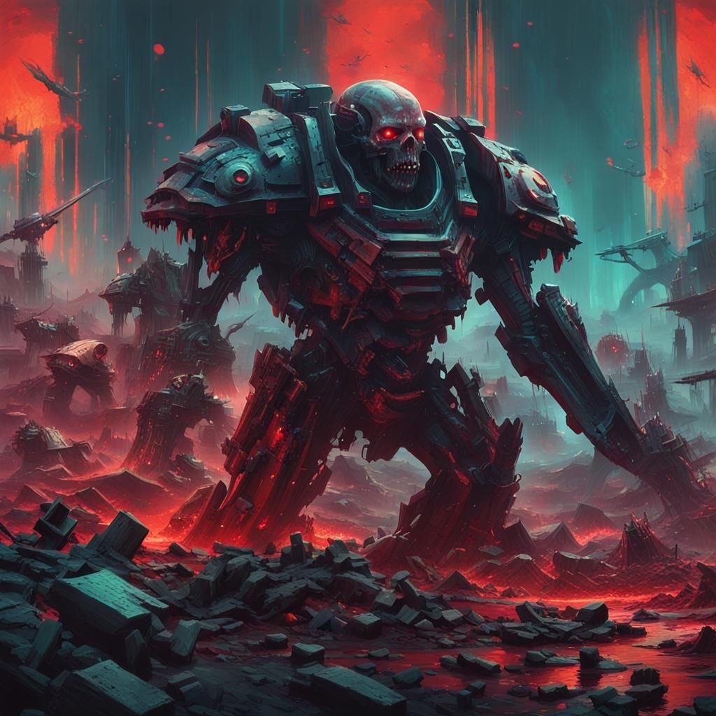 Epic Battlefield Scene with Demonic Forces