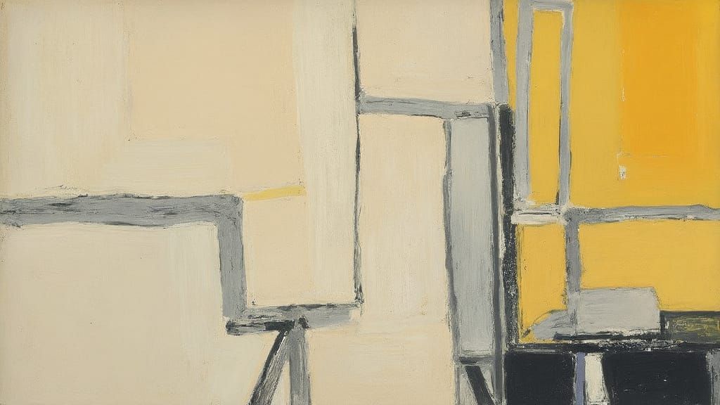 Abstract Geometric Composition in Gray Lines