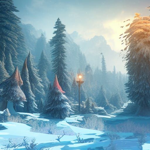 Snow Kingdom Map in Detailed Matte Painting