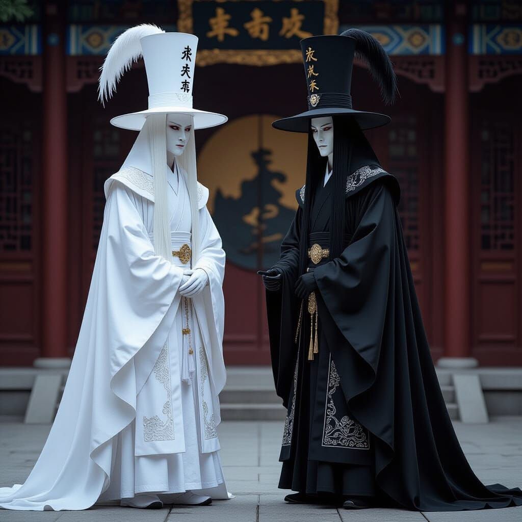 Black and White Impermanence: Hell's Guardians in Ink Wash S...