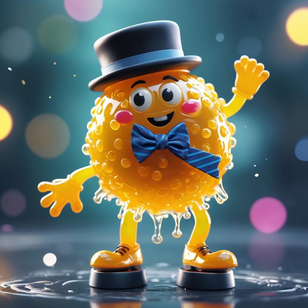 Translucent Jelly Sculpture: Mr. Blob Tap Dancing