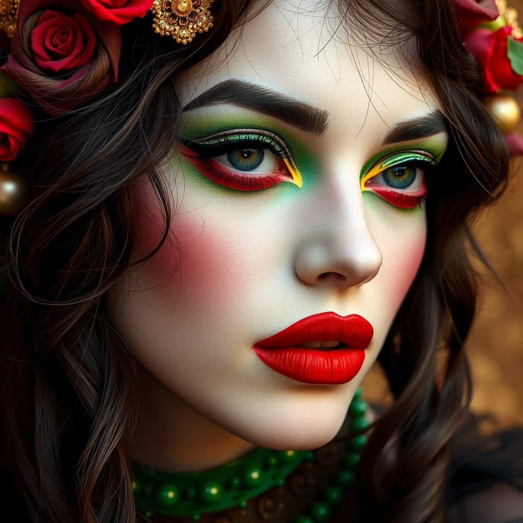 Dramatic Makeup Portrait in a Surreal Style