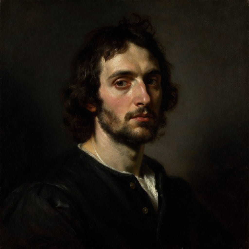 Enigmatic Portrait in Caravaggio Style