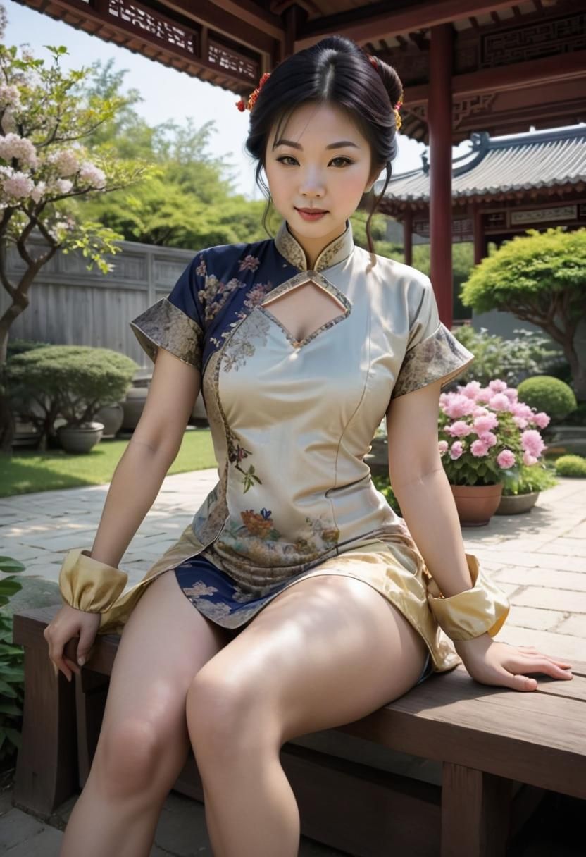 Asian Beauty in a Peking Garden