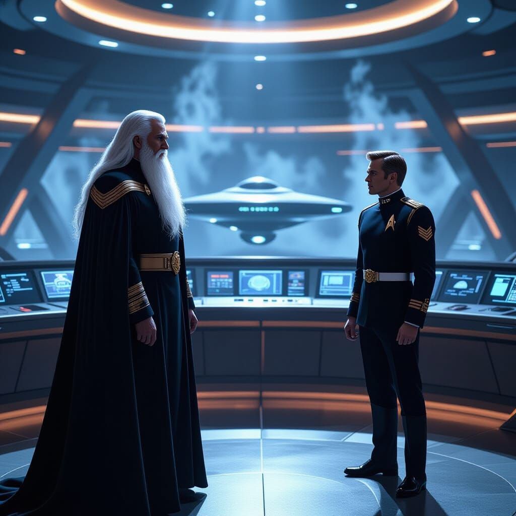 Saruman as Starfleet Officer in Comic Book Art