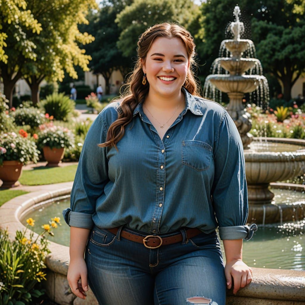 French Beauty in Elegant Garden Setting