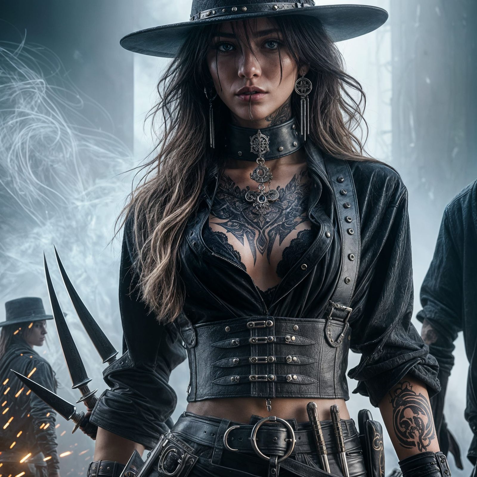 full length portrait of stunning beautiful woman with long h...