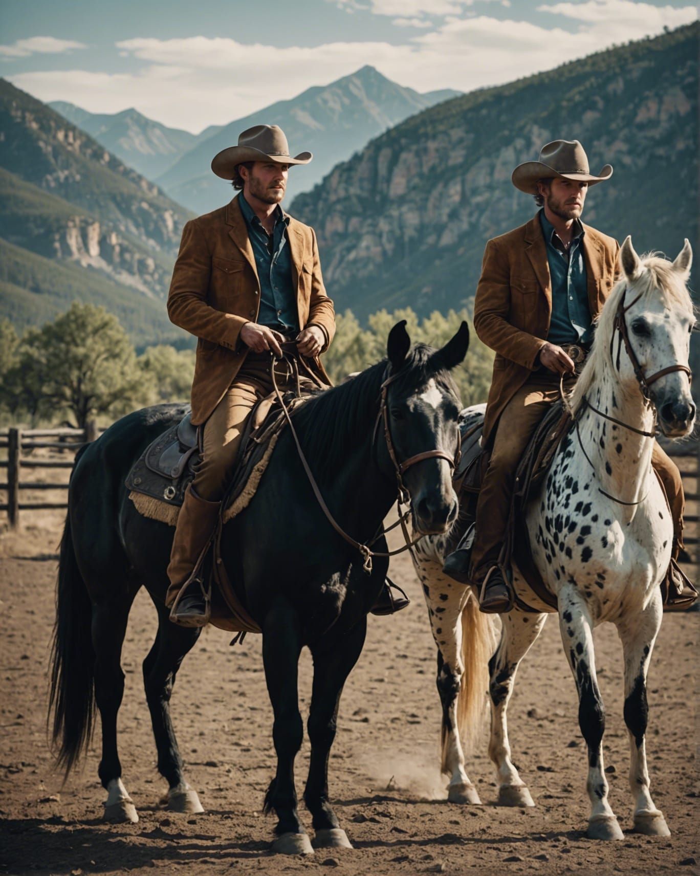 Cowboys on Appaloosas: High Fashion Cinematic Still