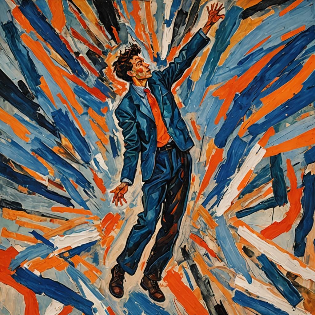 Dynamic Expressionist Portrait with Vibrant Colors