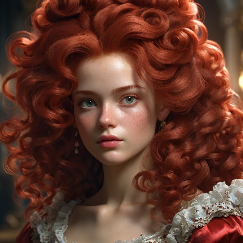 Rococo Princess Portrait in Digital Art Style