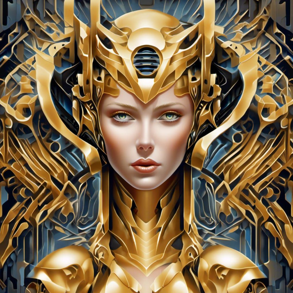 <lora:AI Goddess:1.0> Futuristic Female Viking Robot-Doll