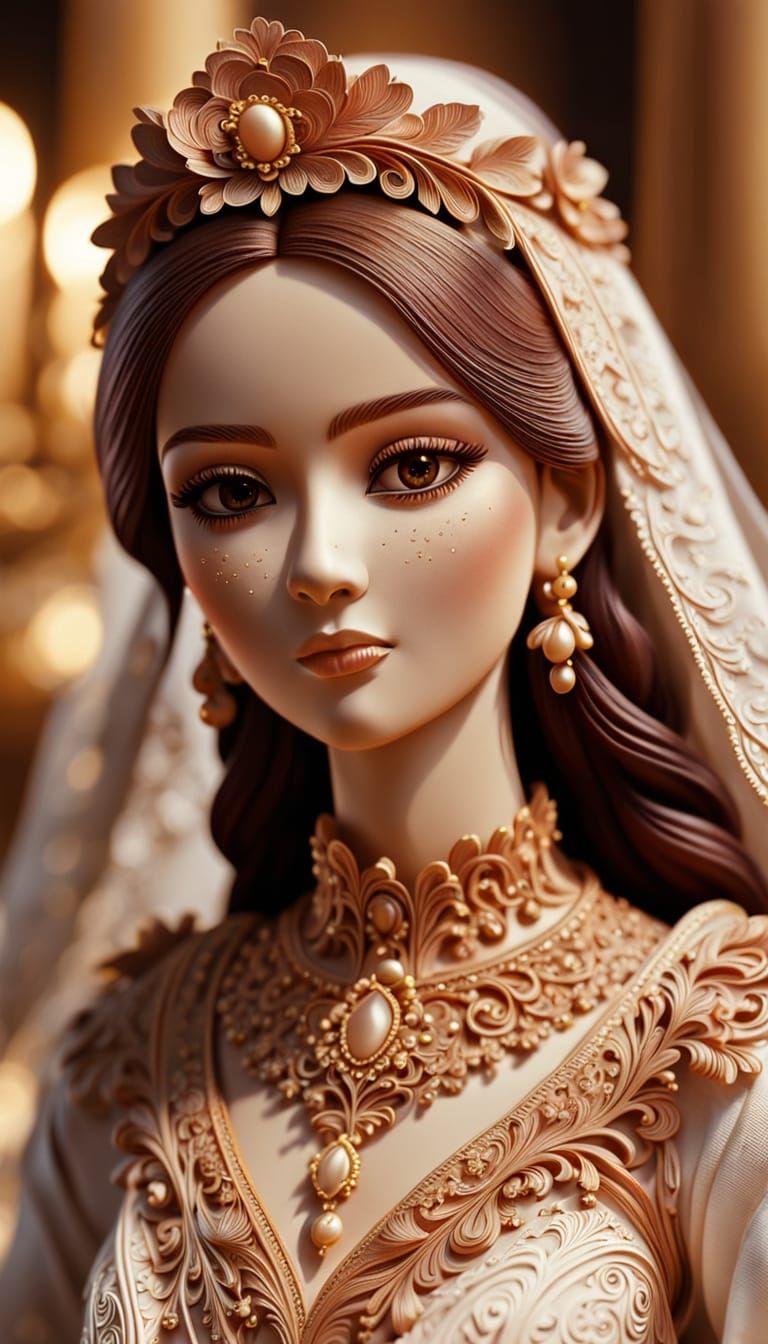 Wood crafted queen doll