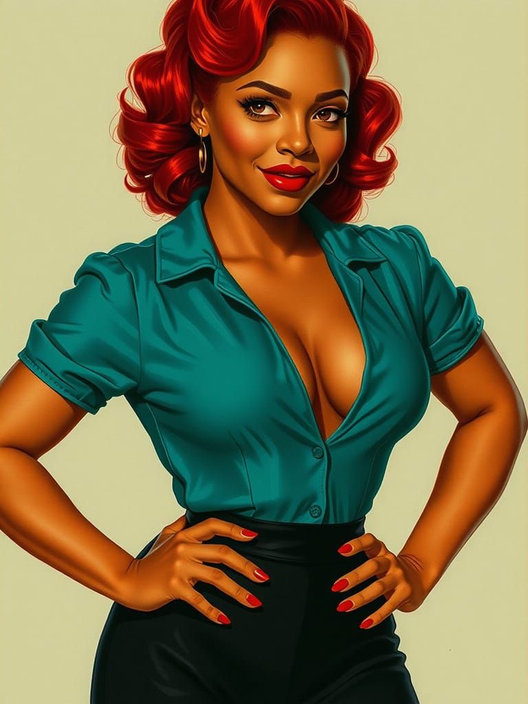 Glamorous Pin-Up Photograph of a Woman