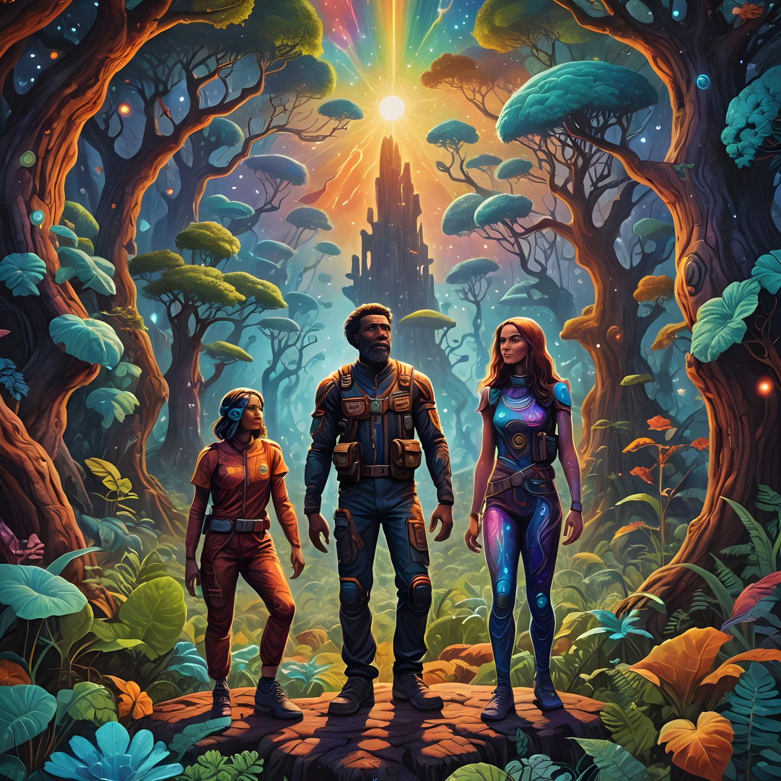 Giants Land: Holographic Astral Illustration in 8K