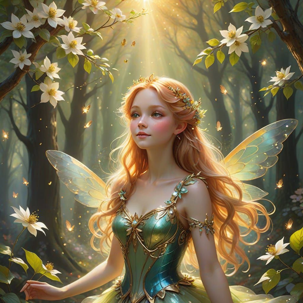 Enchanted Fairy Queen in Whimsical Forest