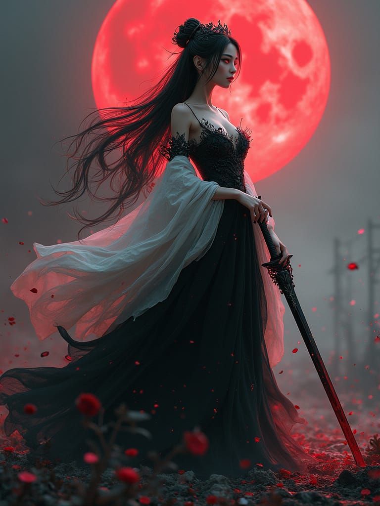 Cyberpunk Empress Reigns Over Hellish Warzone