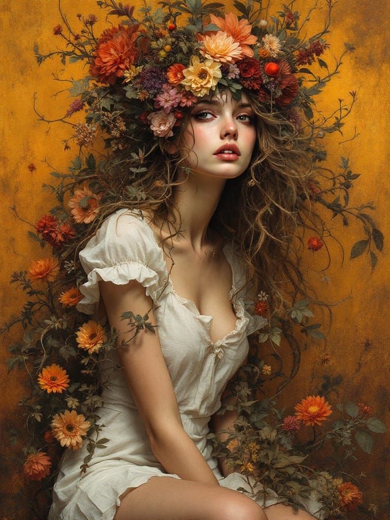 Figure in White Dress, Classical Surrealism Style