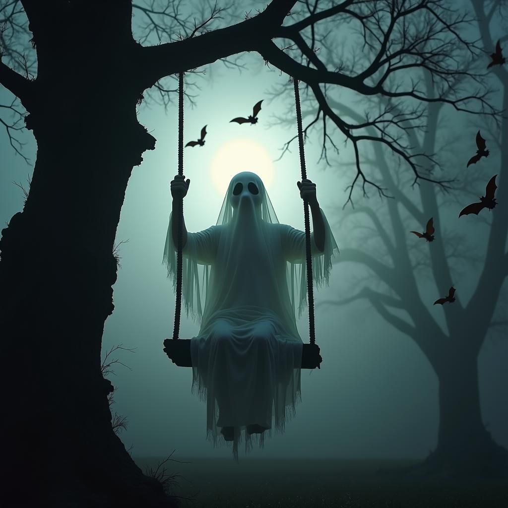 Ghost Swinging: Impressionistic Portrait in Ethereal Light