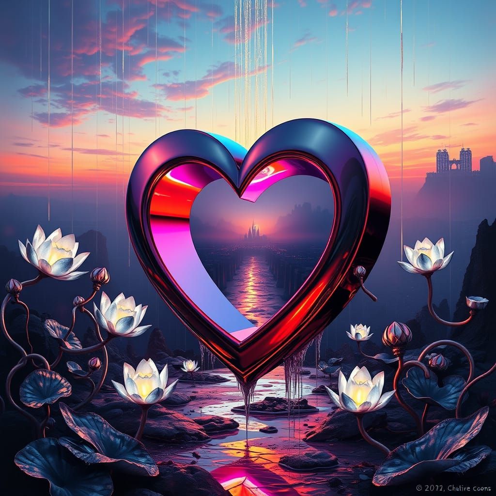 Eternal Twilight Portal Amidst Kaleidoscopic Dreamscape