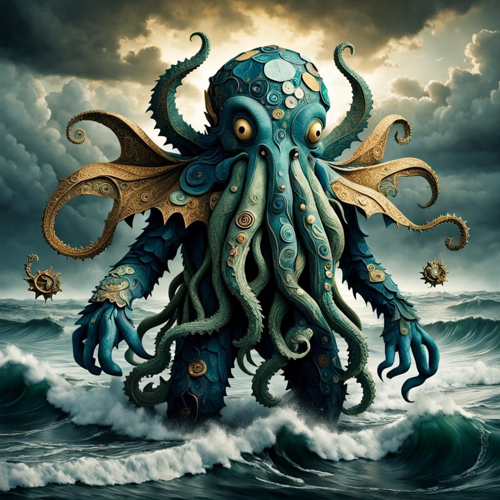 Ethereal Patchwork Creature Rises from the Depths in a Cinem...