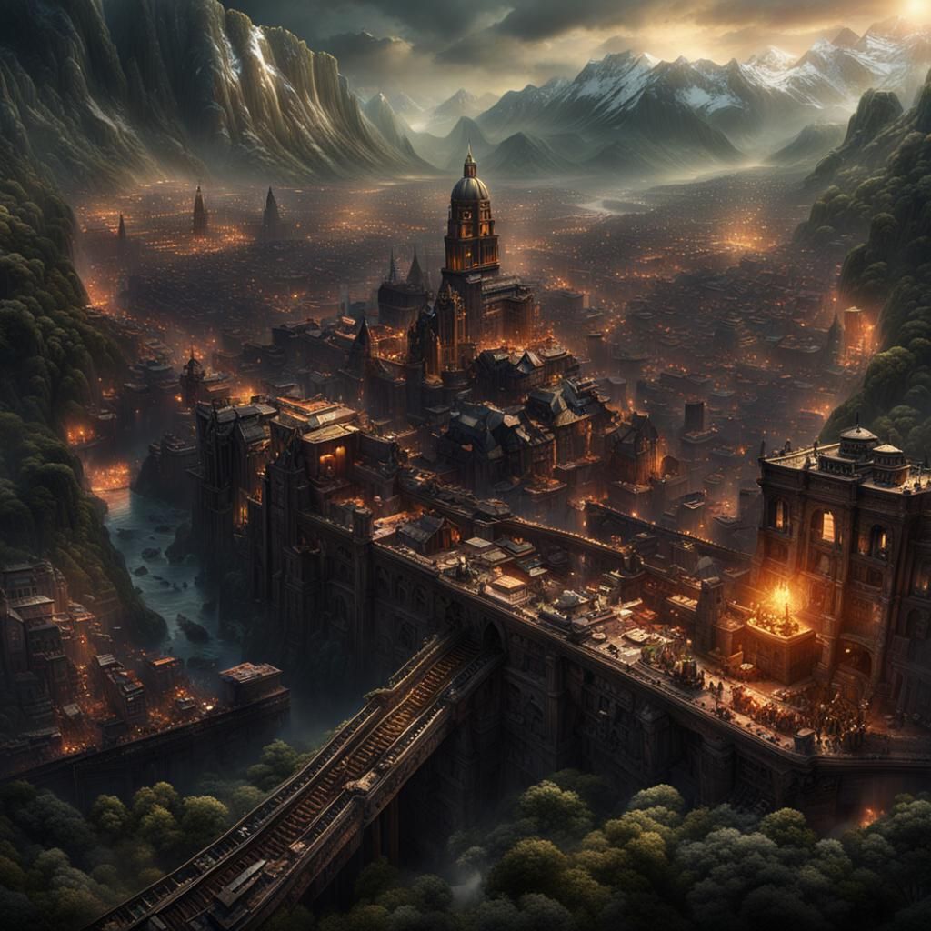 Scary Digital Matte Painting in Maximalist Style