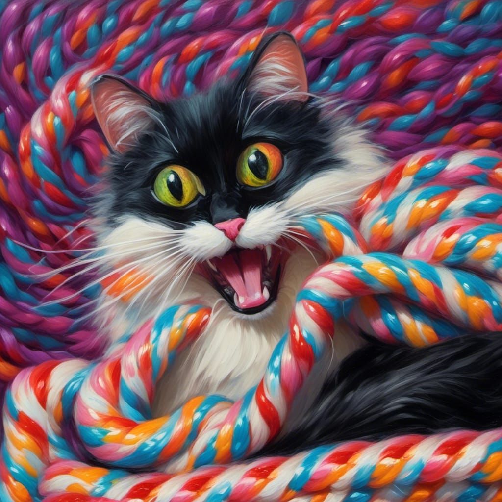 Tangled cat